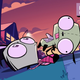 Zim and Gir hanging out.